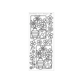 Elizabeth Craft Outline Stickers - Flower Vase - Black