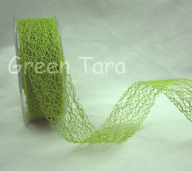 Green Tara 38mm Mesh Ribbon - Lime
