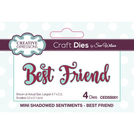 Creative Expressions Dies by Sue Wilson - Mini Shadowed Sentiments - Best Friend