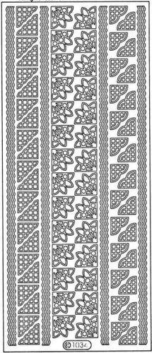 PeelCraft Stickers - Corners/Wavy Lines 2 - Gold (PC1034G)