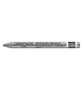 Caran D'Ache - Neocolor II Water Soluable Wax Pastel - Metallic Silver (1pc)