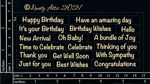 Dusty Attic - "Card Sentiments #2 - Black"