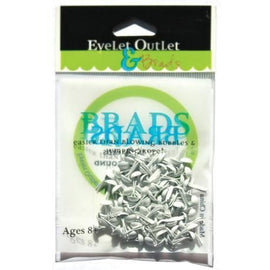 Eyelet Outlet and Brads - 4mm Round Brads - White