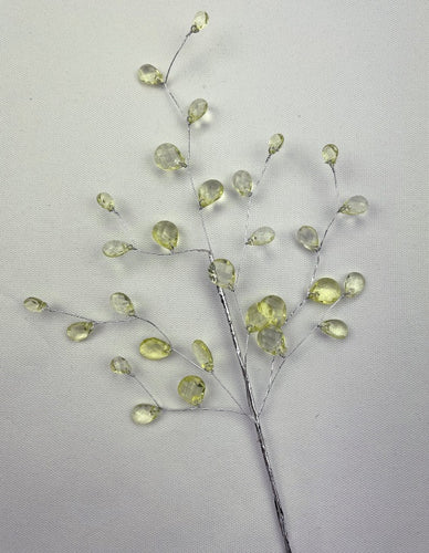 Green Tara Flowers - 23cm Silver/Acrylic Teardrop Spray - Limegreen