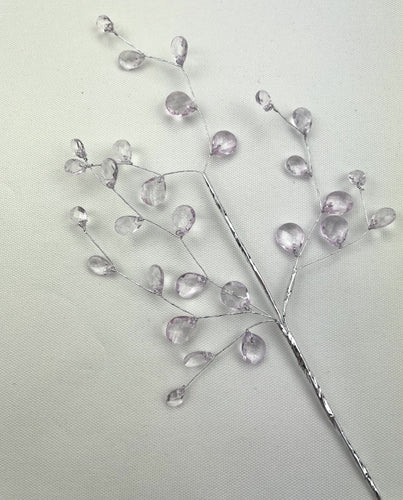 Green Tara Flowers - 23cm Silver/Acrylic Teardrop Spray - Violet