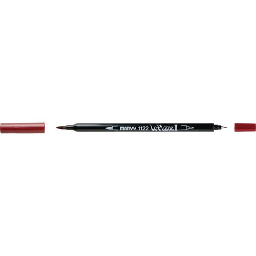 Marvy - Le Plume II - Duel Tip Marker - English Red