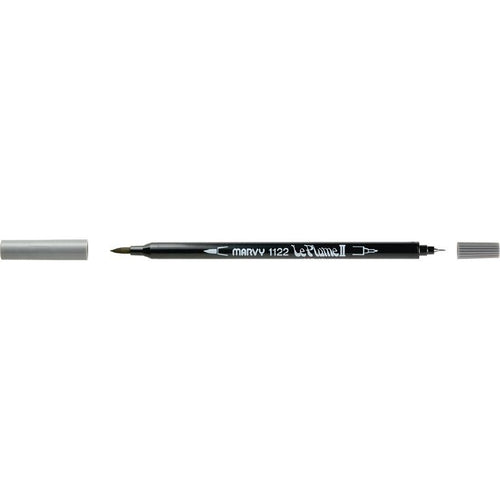 Marvy - Le Plume II - Duel Tip Marker - Grey