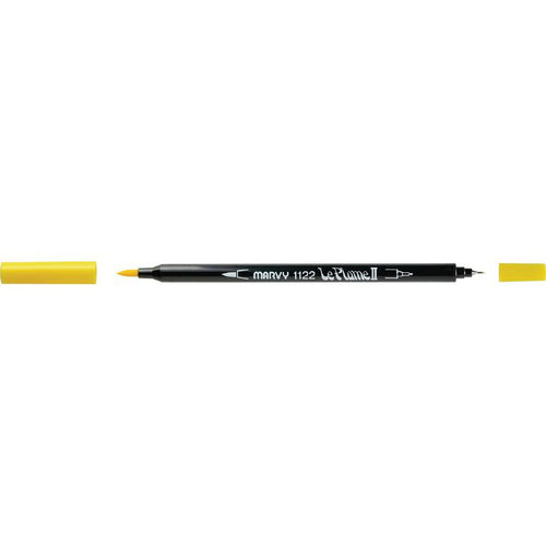 Marvy - Le Plume II - Duel Tip Marker - Yellow