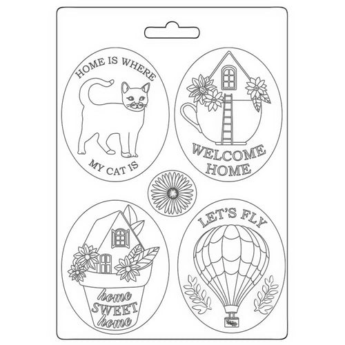 Stamperia - Create Happiness Welcome Home - Soft Mini Mould A5 Size - Plates