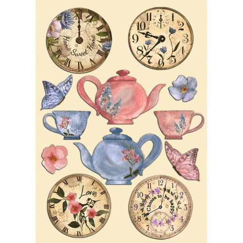 Stamperia - Create Happiness Welcome Home - Coloured Wooden Shapes A5 - Clocks