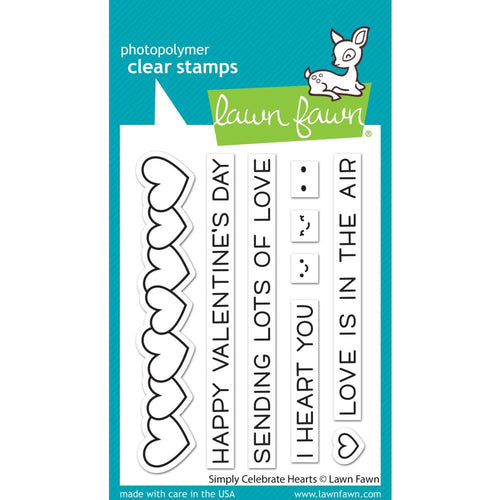Lawn Fawn - Photopolymer Clear Stamps - Simply Celebrate Hearts