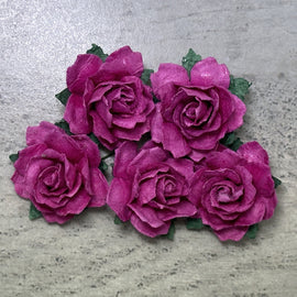 Cottage Roses - Deep Pink 25mm (5pk)