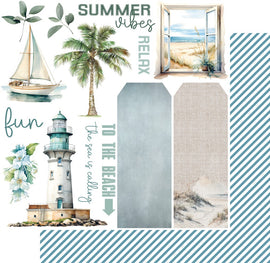 Uniquely Creative - Coastal Bliss - 12x12 Pattern Paper "To The Beach"