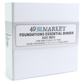 49 and Market - Foundations Essential Binder (6"x8" Album) - Basic White