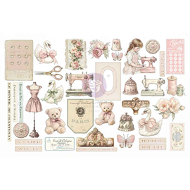 **Pre-Order** Prima Marketing - Buttons & Keepsakes - Ephemera - Stitched Clippings (76pcs with Foil Detail) (ETA End June 26)