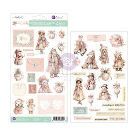 **Pre-Order** Prima Marketing - Christmas Blush - Chipboard Stickers W/Foil (46pcs) (ETA Mid Sep 26)