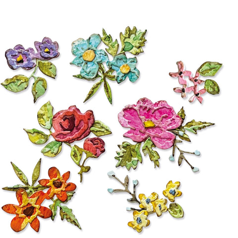 Sizzix - Tim Holtz Thinlits - Brushstroke Flowers Mini (666284)