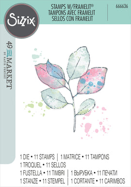 Sizzix - 49 and Market Stamps with Framelits - Painted Pencil Leaves (666636)