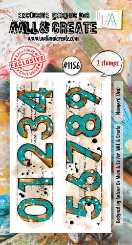 AALL & Create - A8 Photopolymer Clear Stamp Set #1156 - Numero Uno