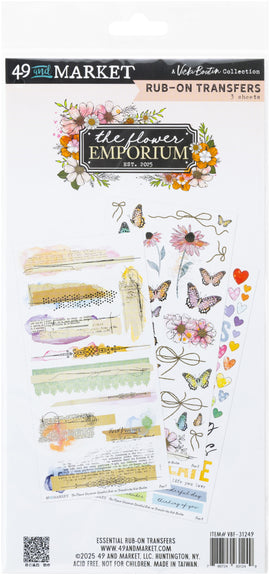 **Pre-Order** 49 and Market - The Flower Emporium - 6x12 Essential Rub-ons  (ETA Mid to End April 25)