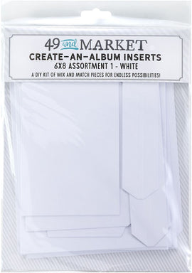 49 and Market - Create an Album Inserts - 6x8 Assortment 1- White