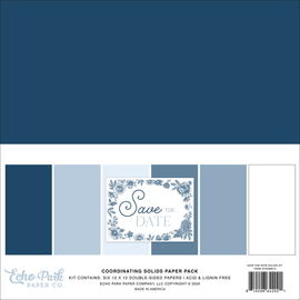 Echo Park - Save the Date - 12x12 Collection Pack Solids (6 Sheets)