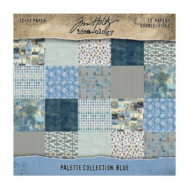Tim Holtz Idea-ology - 12x12 Palette Collection - Blue (12 Papers)