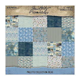 Tim Holtz Idea-ology - 8x8 Palette Collection - Blue (12 Papers)