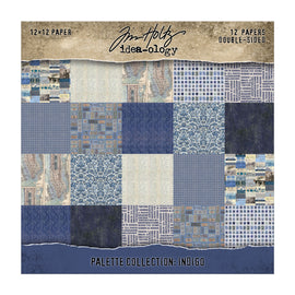 Tim Holtz Idea-ology - 12x12 Palette Collection - Indigo (12 Papers)