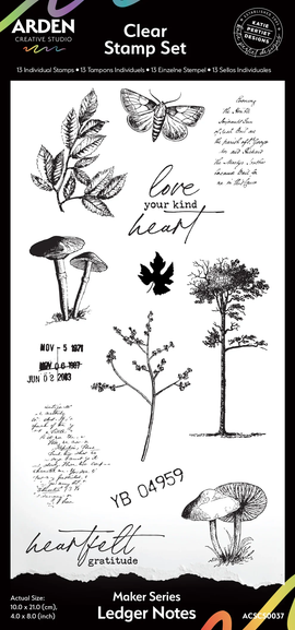 Arden Creative Studio - Amber Ledgers - Maker Series Ledger Notes - Clear Stamp Set