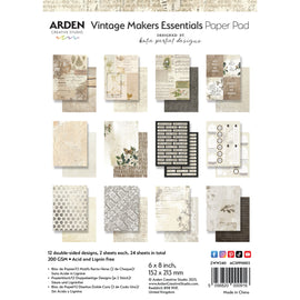 Arden Creative Studio - Vintage Makers - 6x8 Paper Pad - Essentials