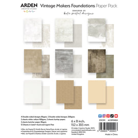 Arden Creative Studio - Vintage Makers - 6x8 Paper Pad -  Foundations