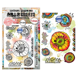 AALL & Create - A6 Photopolymer Clear Stamp Set #1478 - Graphic Coquelicots (9pcs)