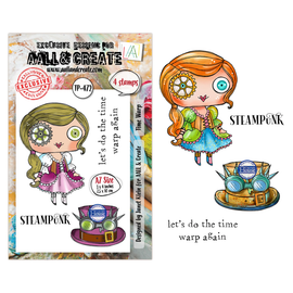 AALL & Create - A7 Photopolymer Clear Stamp Set #472 - Time Warp (4pcs)