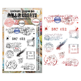 AALL & Create - A6 Photopolymer Clear Stamp Set #1338 - Postcard Shuffle (12pcs)