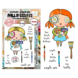 AALL & Create - A7 Photopolymer Clear Stamp Set #1356 - Craft On (8pcs)