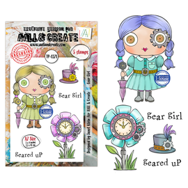 AALL & Create - A7 Photopolymer Clear Stamp Set #1371 - Gear Girl (5pcs)