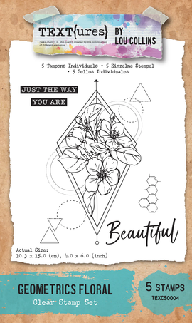 Arden Creative Studio - TEXT{ures} by Lou Collins - Geometrics Floral - Clear Stamp Set (5pcs)