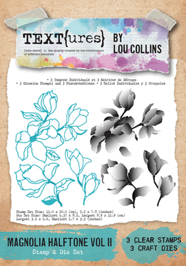 Arden Creative Studio - TEXT{ures} by Lou Collins - Magnolia Halftone Vol II - Stamp & Die Set (6pcs)