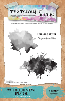 Arden Creative Studio - TEXT{ures} by Lou Collins - Watercolour Splash Halftone - 6x8in Clear Stamp Set (4pcs)