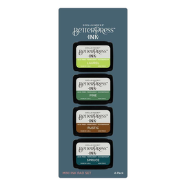 Spellbinders BetterPress - Letterpress Mini Ink Pad Set - Woodlands 4Pkg