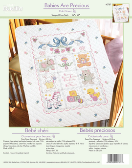Bucilla - Stamped Cross Stitch Crib Cover Kits - Babies are Precious