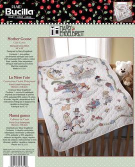 Bucilla - Stamped Cross Stitch Crib Cover Kits - Mother Goose