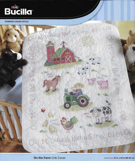 Bucilla - Stamped Cross Stitch Crib Cover Kits - On the Farm