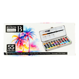 Jasart - Byron Watercolour Half Pan Tin Set (55pc)