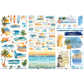 **Pre-Order** 49 and Market - Beach Vibes - 6x12 Rub-on Transfer Set (ETA Mid July 25)
