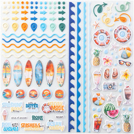 **Pre-Order** 49 and Market - Beach Vibes - Puffy Stickers (126pcs) (ETA Mid July 25)
