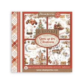 **Pre-Order** Stamperia - Gear Up For Christmas - Rub-on Kit (6 Pages - 15.5x15.5cm) (ETA Beg Nov 25)