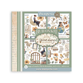 **Pre-Order** Stamperia - Create Happiness Secret Diary - Rub-on Kit (6 Pages - 15.5x15.5cm) (ETA Late Feb 26)