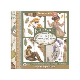 Stamperia - Flowers & Poems - Rub-on Kit (6 Pages - 15.5x15.5cm)